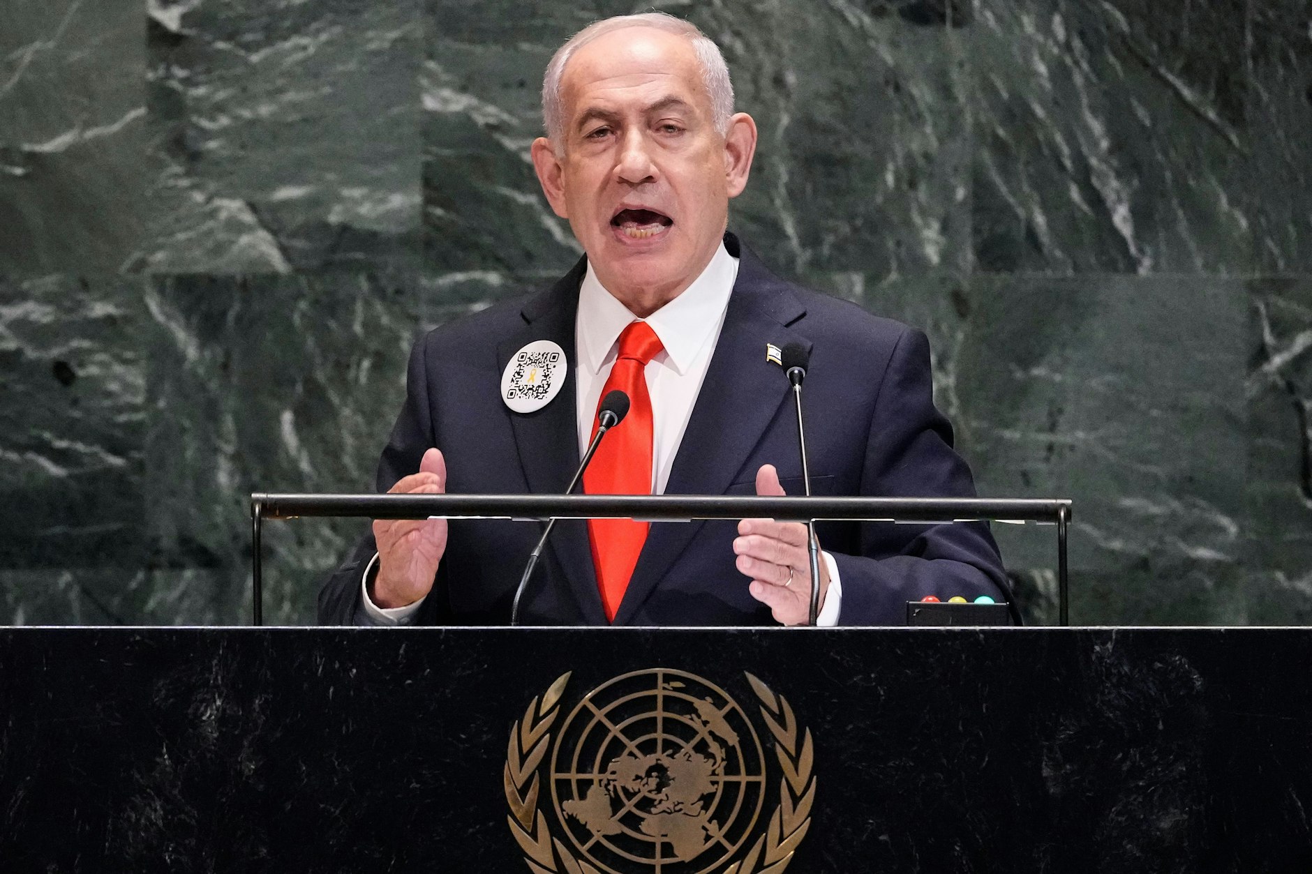 New York: Benjamin Netanjahu, Ministerpräsident von Israel, spricht auf der 80. Sitzung der Generalversammlung der Vereinten Nationen.