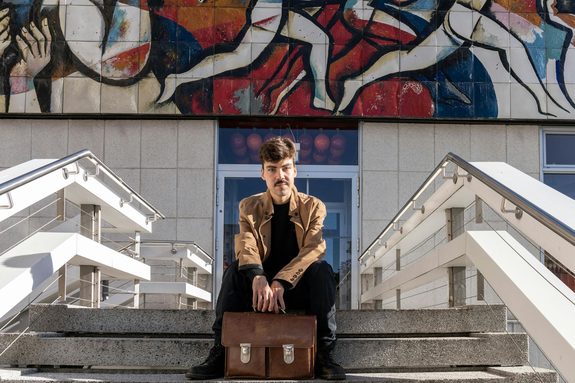 Aron Boks nach unserem Gespräch am Alexanderplatz