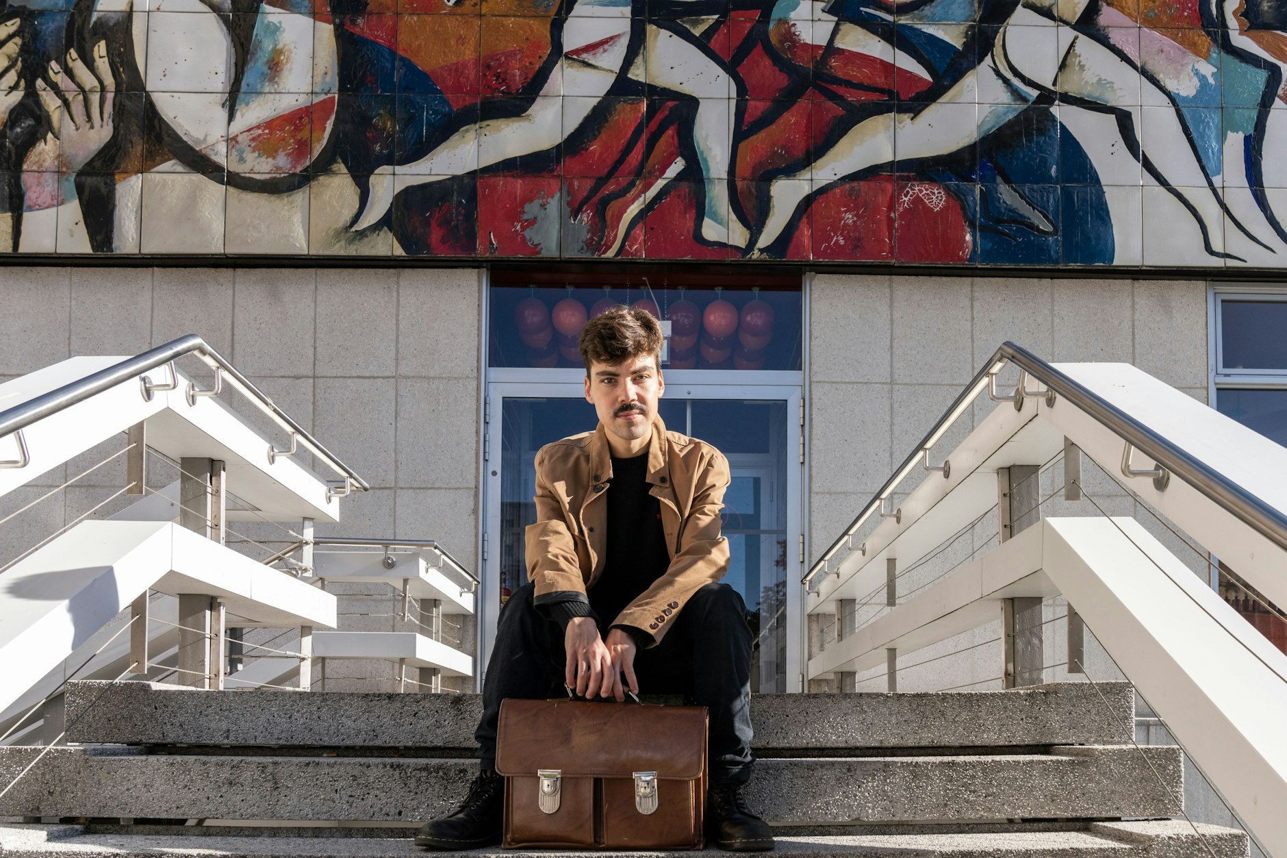 Aron Boks nach unserem Gespräch am Alexanderplatz