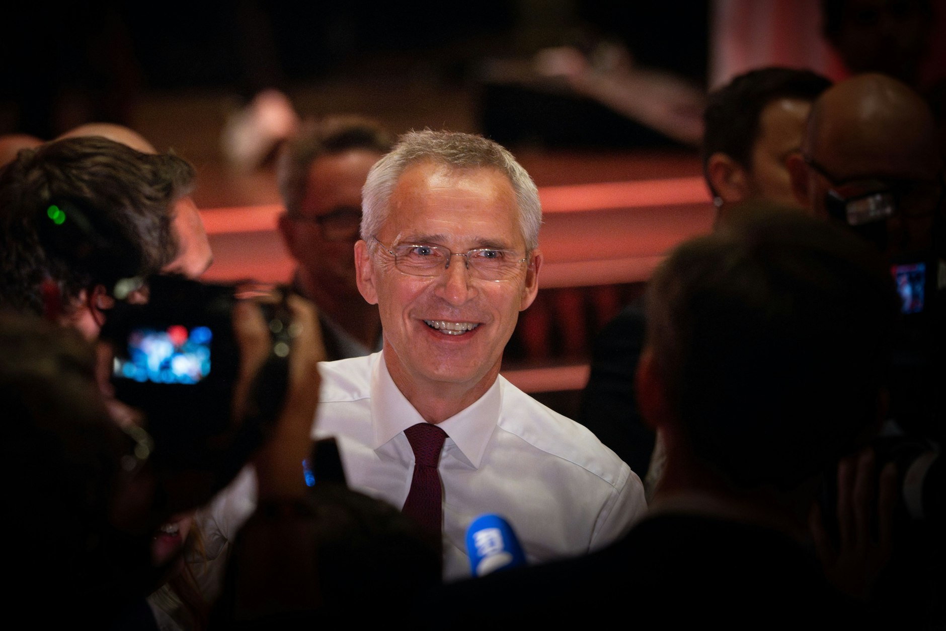 Jens Stoltenberg bei der Wahlabendveranstaltung in Norwegen