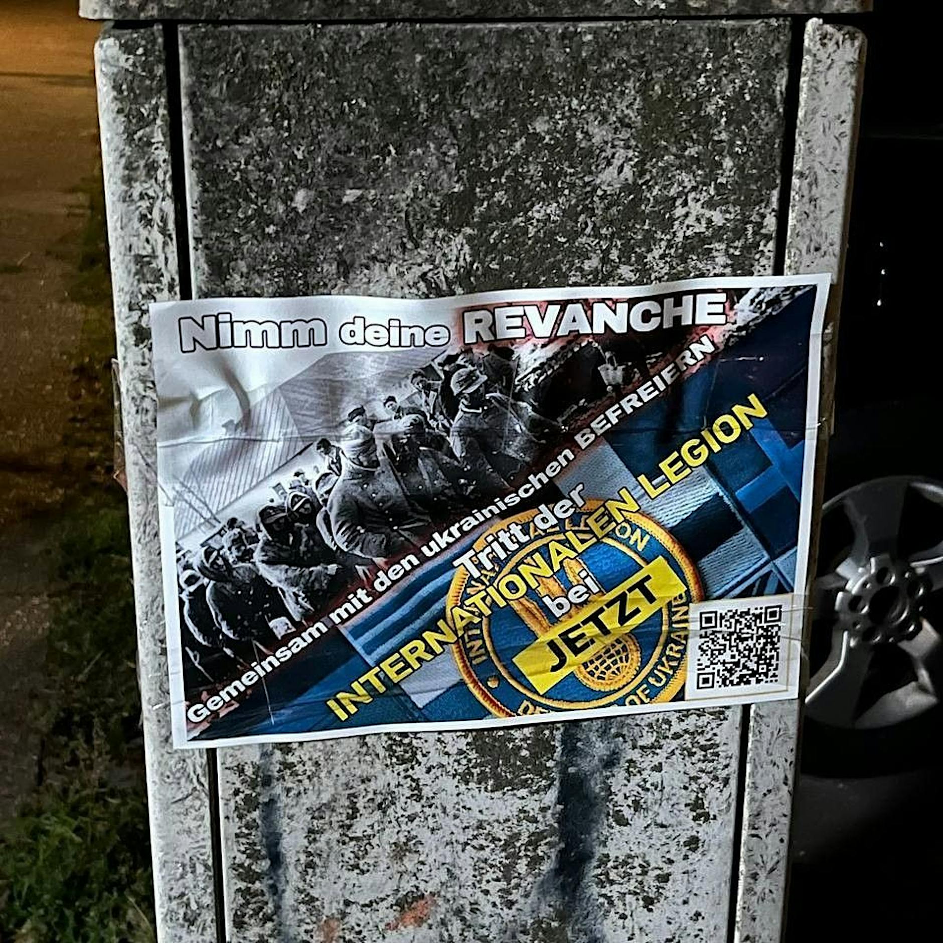 Berlin-Wilmersdorf: Flyer rufen Deutsche zum Kämpfen im Ukrainekrieg auf
