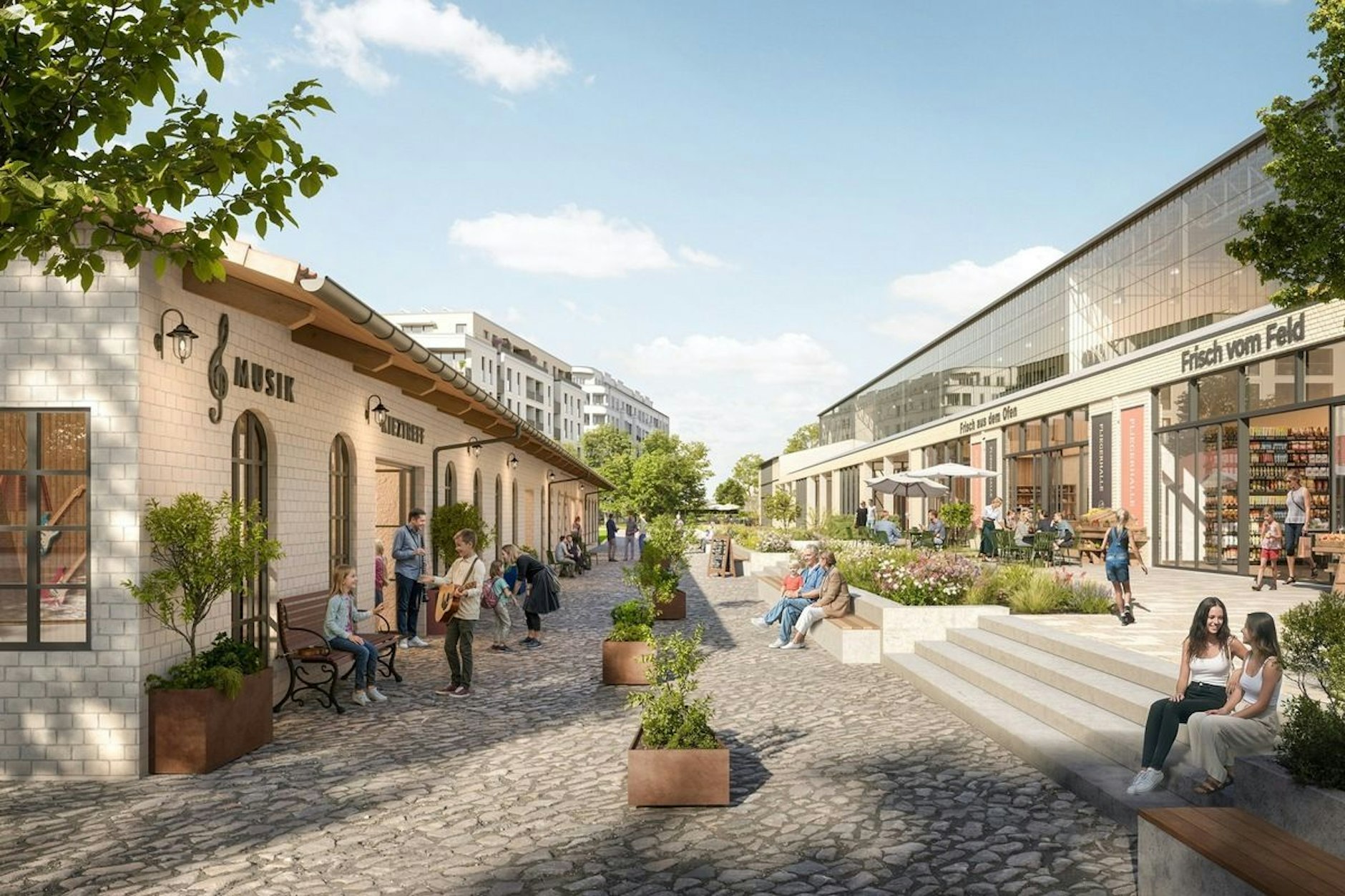 So soll es ausssehen: Blick in das künftige Segelflieger-Quartier, das in Berlin-Johannisthal entsteht.