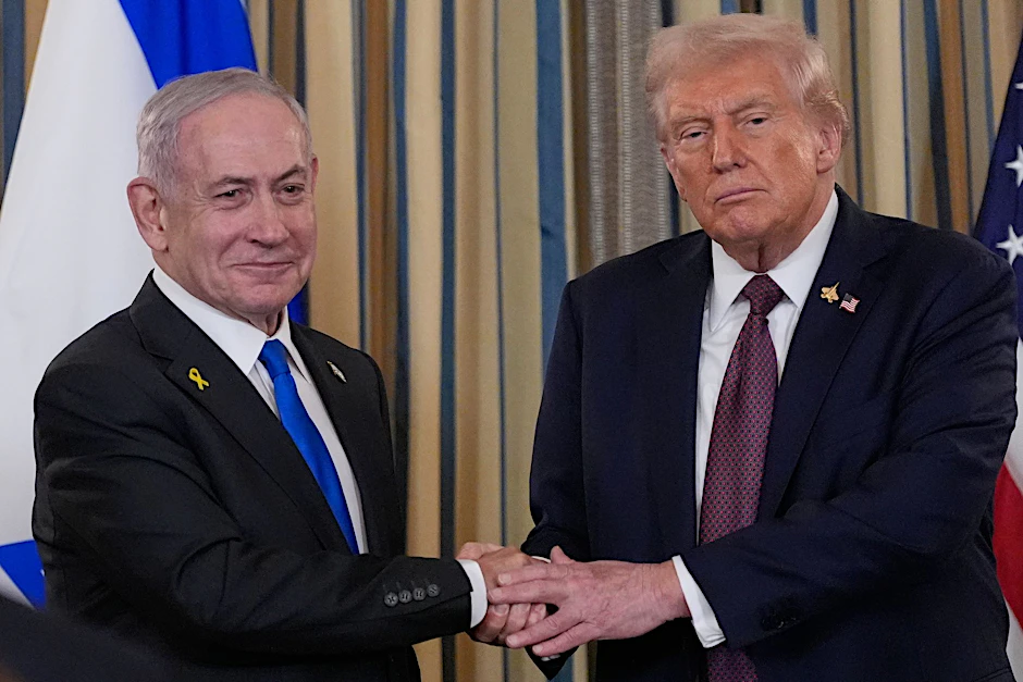 Israels Ministerpräsident Benjamin Netanjahu und US-Präsident Donald Trump am Montagabend in Washington.