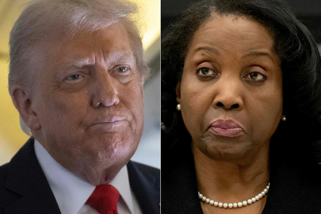 Diese beiden Fotos zeigen US-Präsident Donald Trump und Lisa Cook, Mitglied des Gouverneursrats der US-Notenbank (Fed).