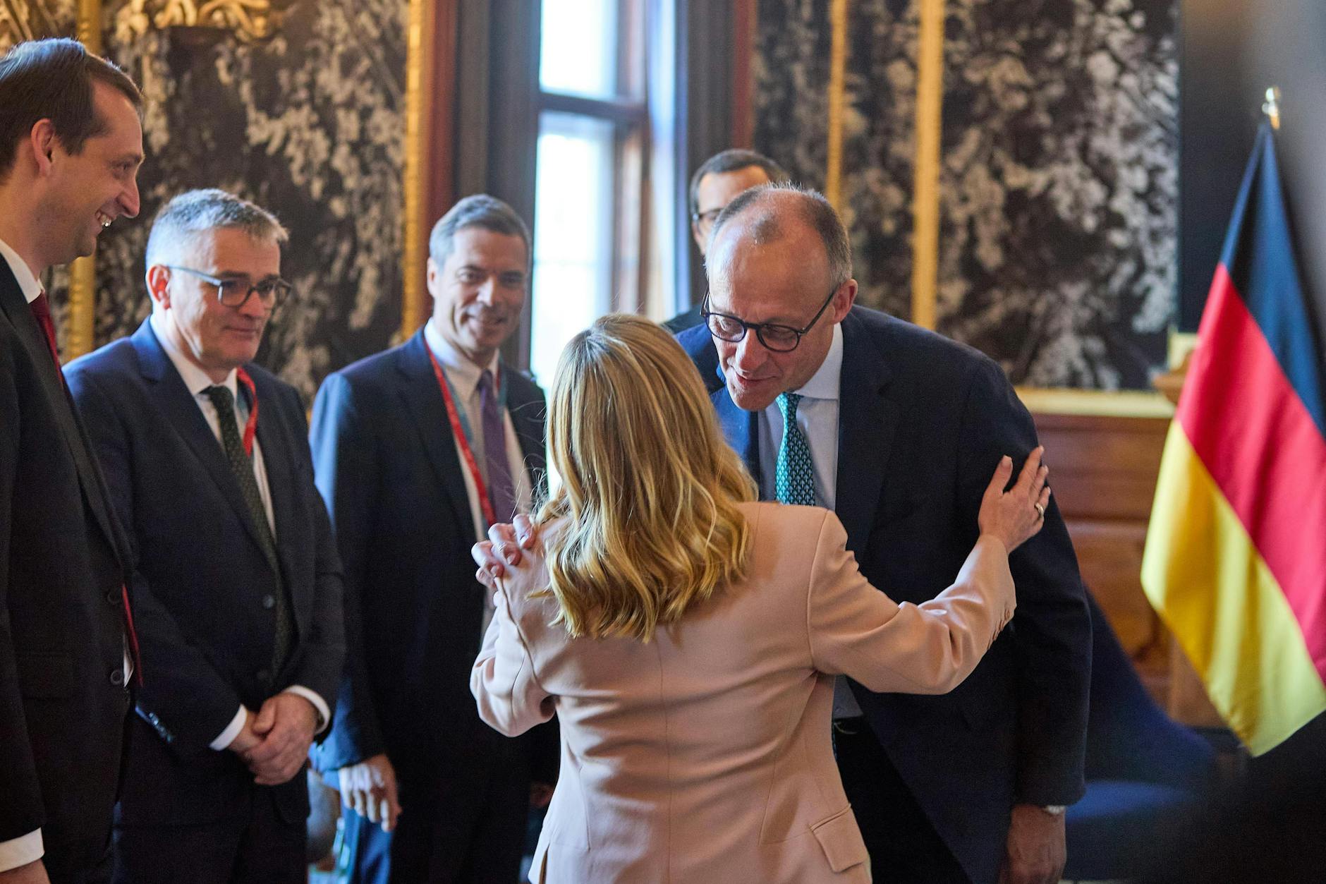 Bilaterales Treffen zwischen dem deutschen Bundeskanzler Friedrich Merz und der italienischen Ministerpräsidentin Giorgia Meloni