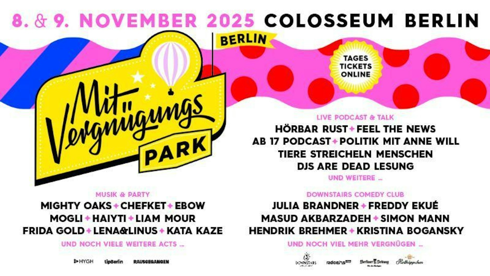 Ein Wochenende voller Vergnügen – Berlin feiert mit Herz, Witz und Beats! Podcast trifft Party, Comedy küsst Community – der „Mit Vergnügungspark 2025“ ist zurück!