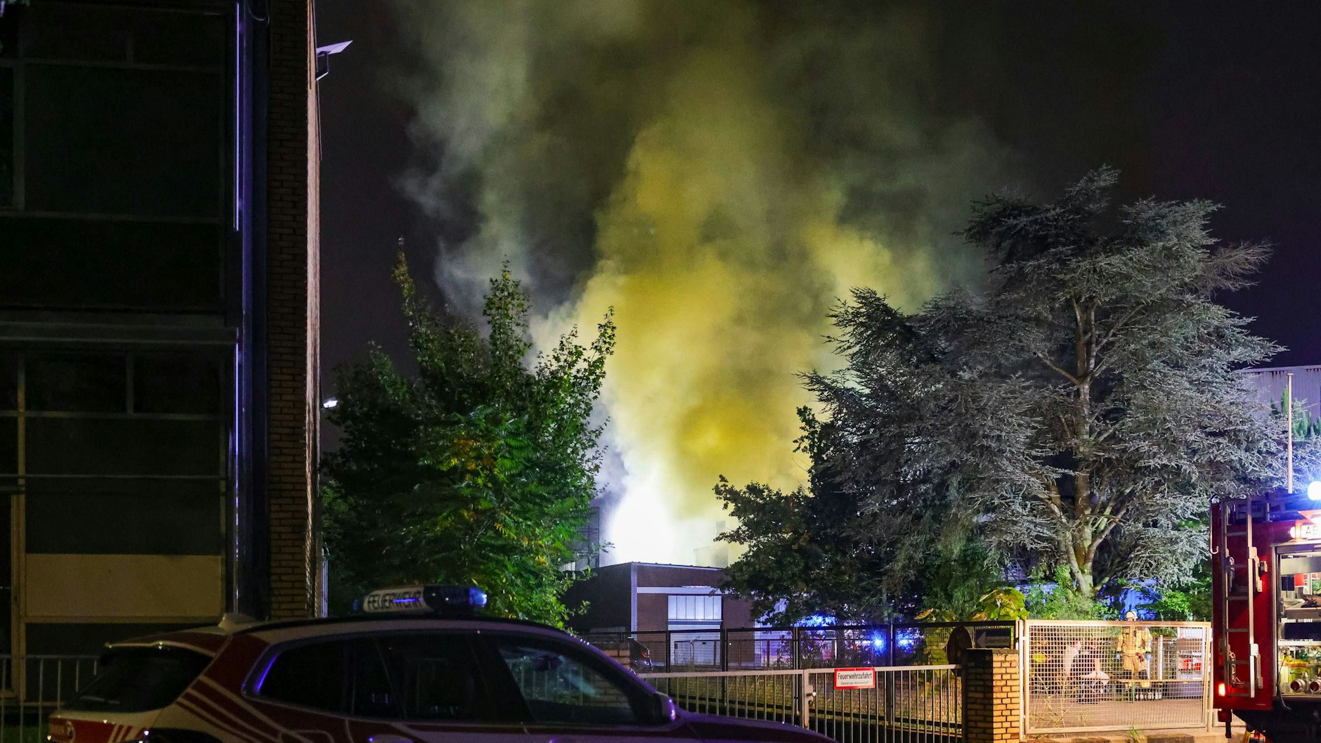 Die Giftgas-Wolke breitete sich am Abend über Aschaffenburg aus.
