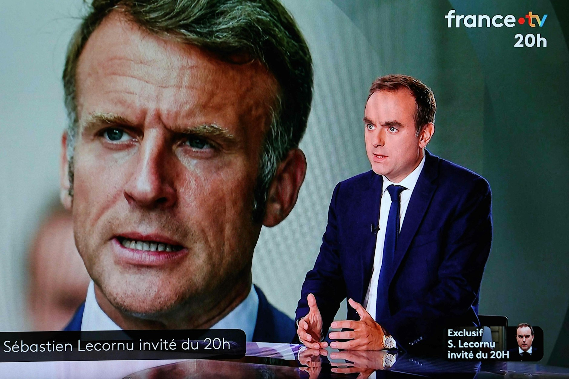 Premierminister Sébastien Lecornu während eines Interviews mit dem französischen Sender France 2
