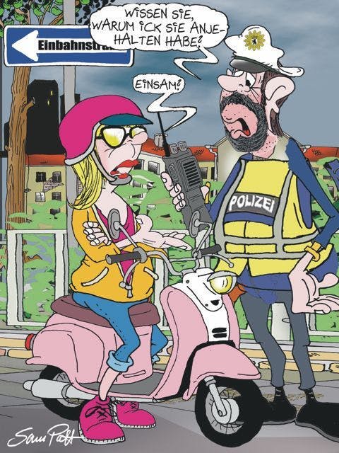 Der Cartoon des Tages kommt auch heute von unserem Zeichner Sam Paff aus Berlin.