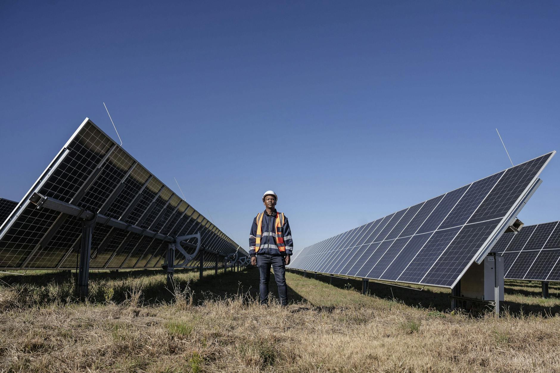 Solaranlage in Lichtenburg, Südafrika
