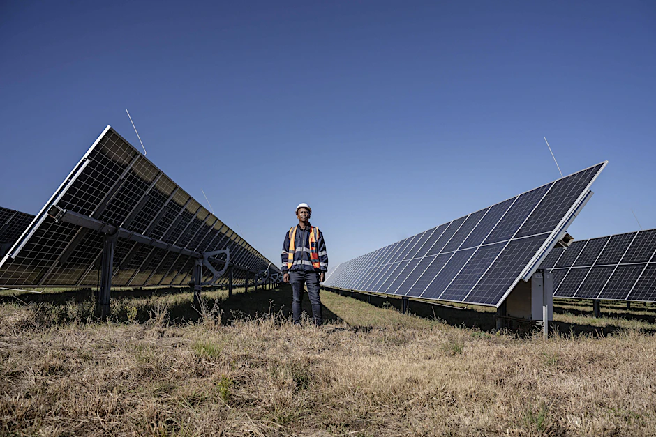 Solaranlage in Lichtenburg, Südafrika