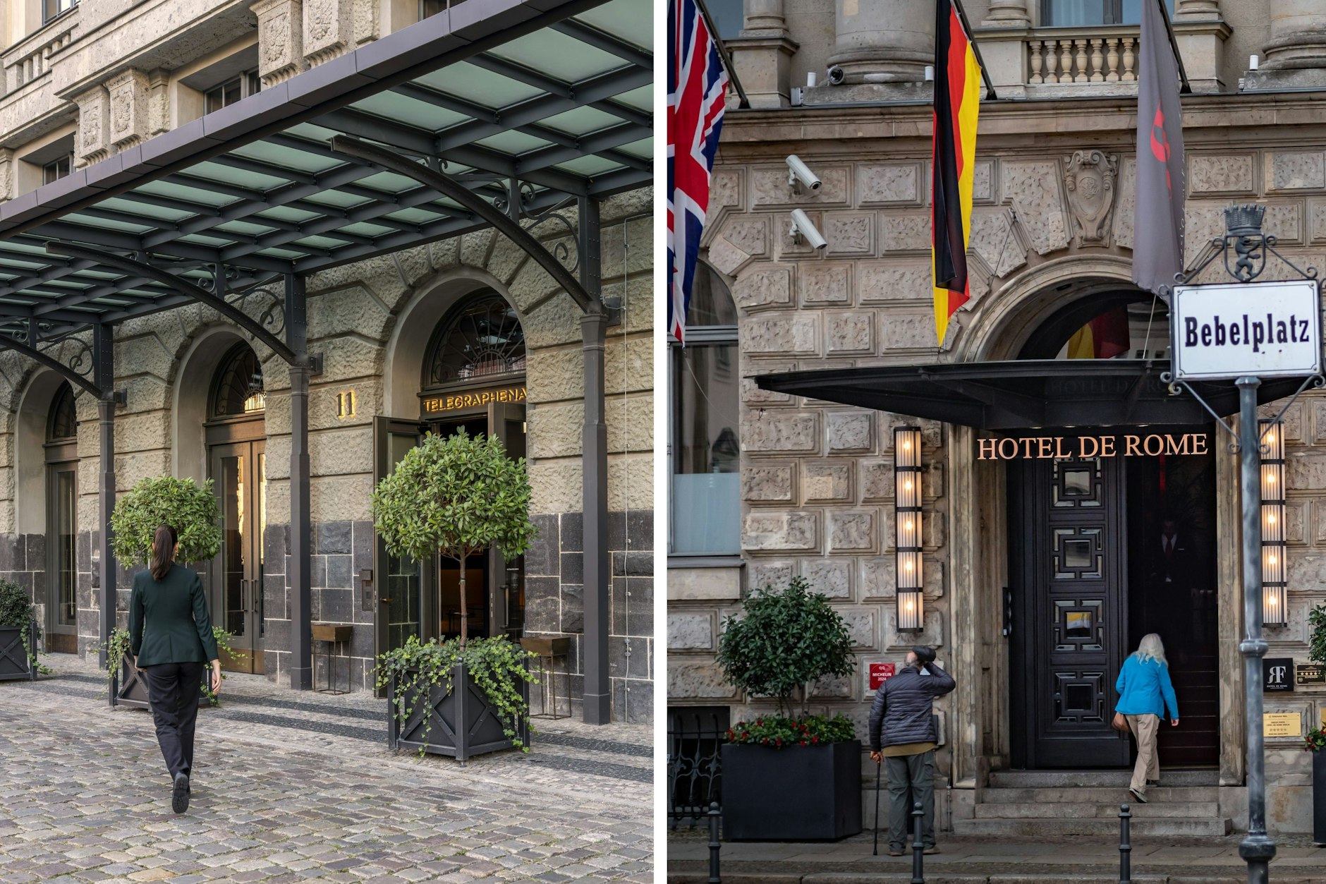 Auch das Telegraphenamt (l.) und das Hotel de Rome wurden vom Guide Michelin gewürdigt.
