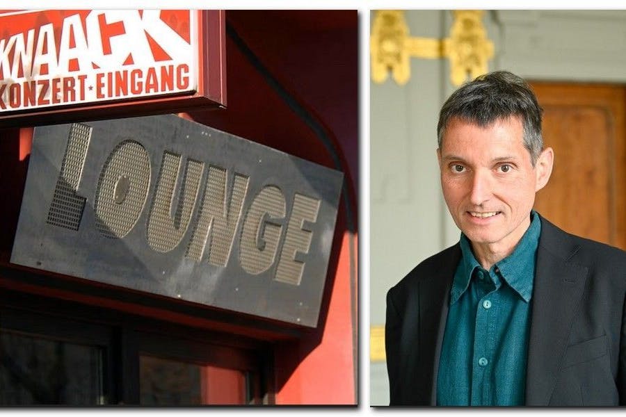 Ende 2010 musste der Knaack-Klub an der Greifswalder Straße nach langen Rechtsstreitigkeiten schließen. Rechts: Pankows Baustadtrat Cornelius Bechtler (Grünen).