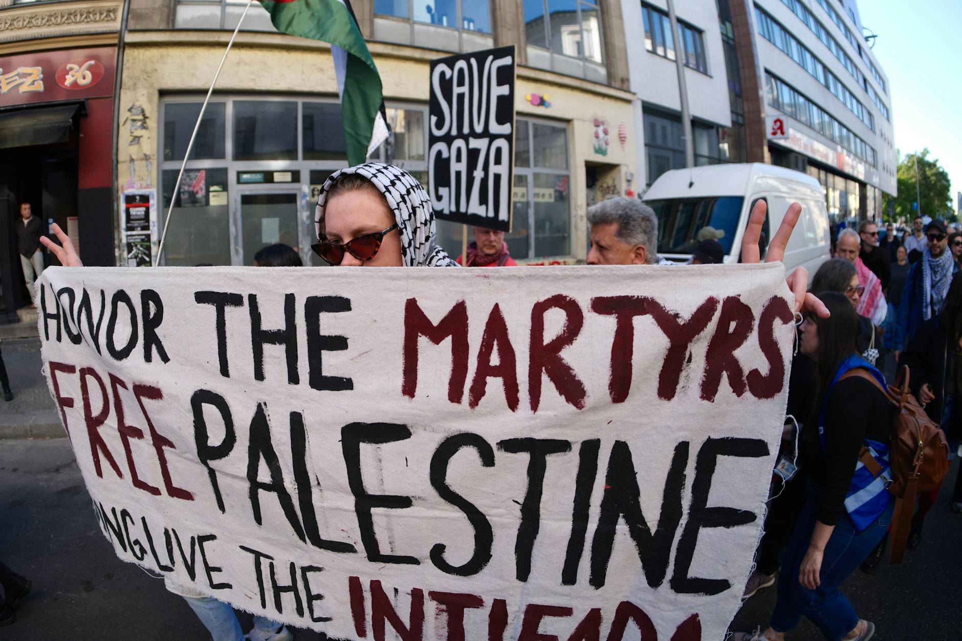 Parole bei Protesten im Zusammenhang mit dem Gaza-Konflikt