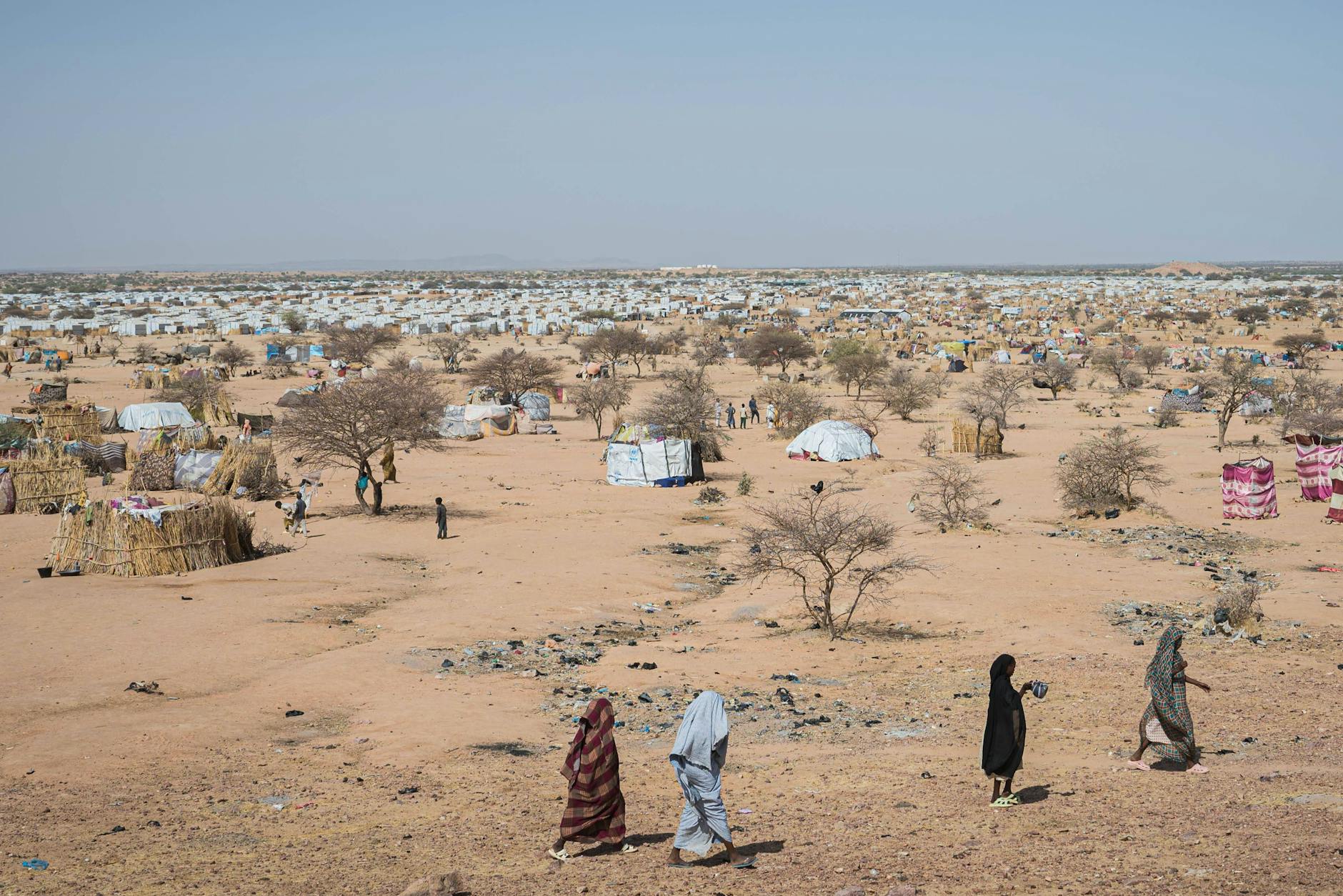 Dieses am 27. Juni 2025 aufgenommene Foto zeigt einen Umsiedlungsort für sudanesische Flüchtlinge in der osttschadischen Stadt Iridimi.