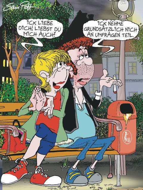 Der Cartoon des Tages gehört auch heute zur Rubrik Witz des Tages - und kommt von unserem Zeichner Sam Paff aus Berlin.