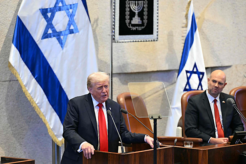 US-Präsident Donald Trump spricht vor dem israelischen Parlament.