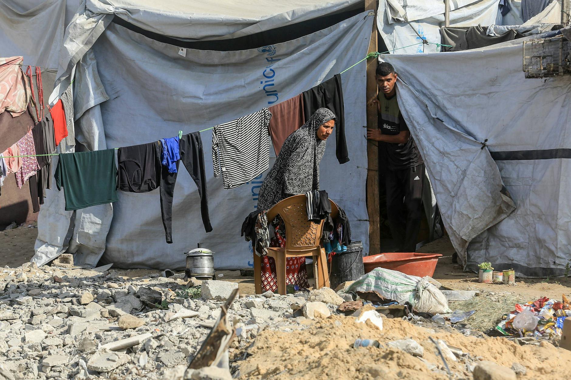 Vertriebene Palästinenser in Chan Yunis