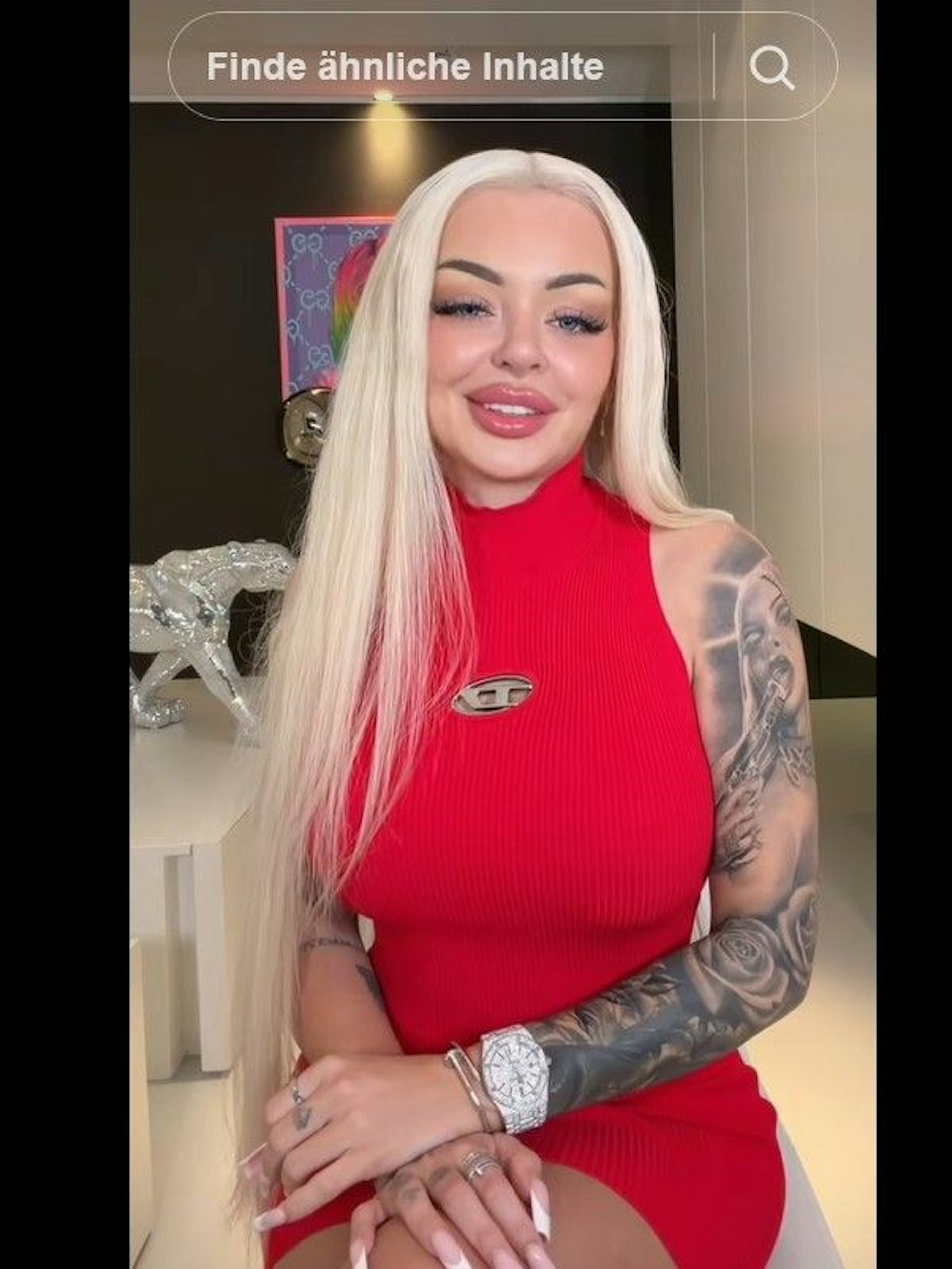 Katja Krasavice beschwert sich in diesem TikTok-Clip über die Arbeit der Polizei.
