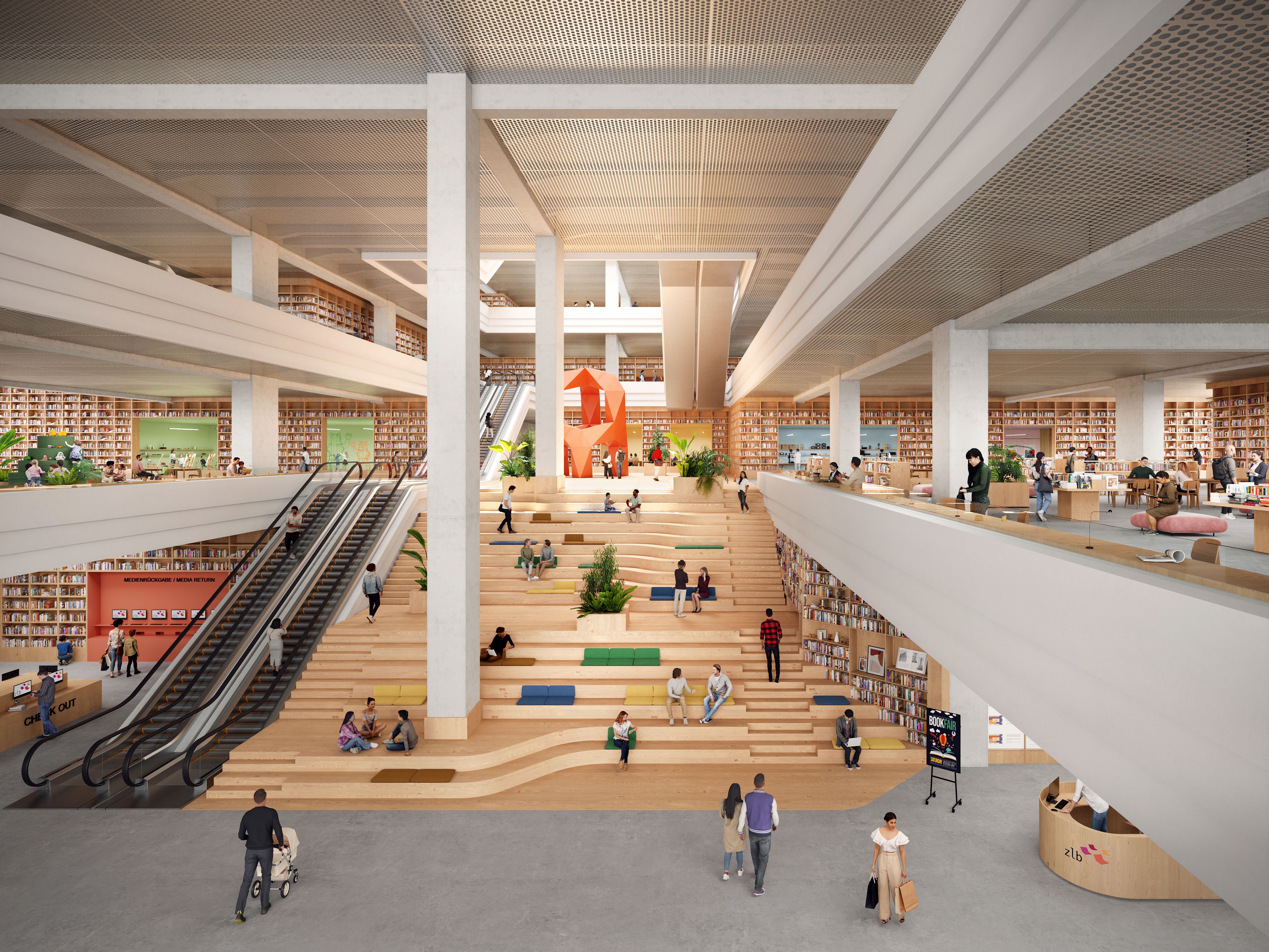 Zukunft am Alex: Das sind die ersten Blicke in die neue Kaufhaus-Bibliothek