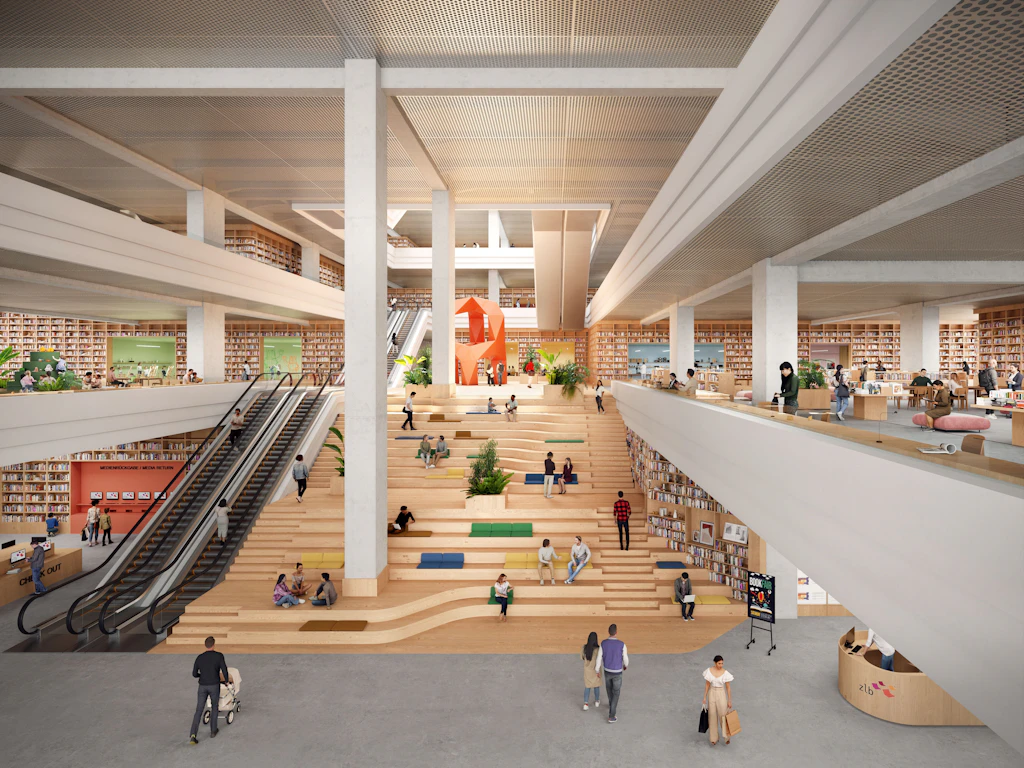 Zukunft am Alex: Das sind die ersten Blicke in die neue Kaufhaus-Bibliothek