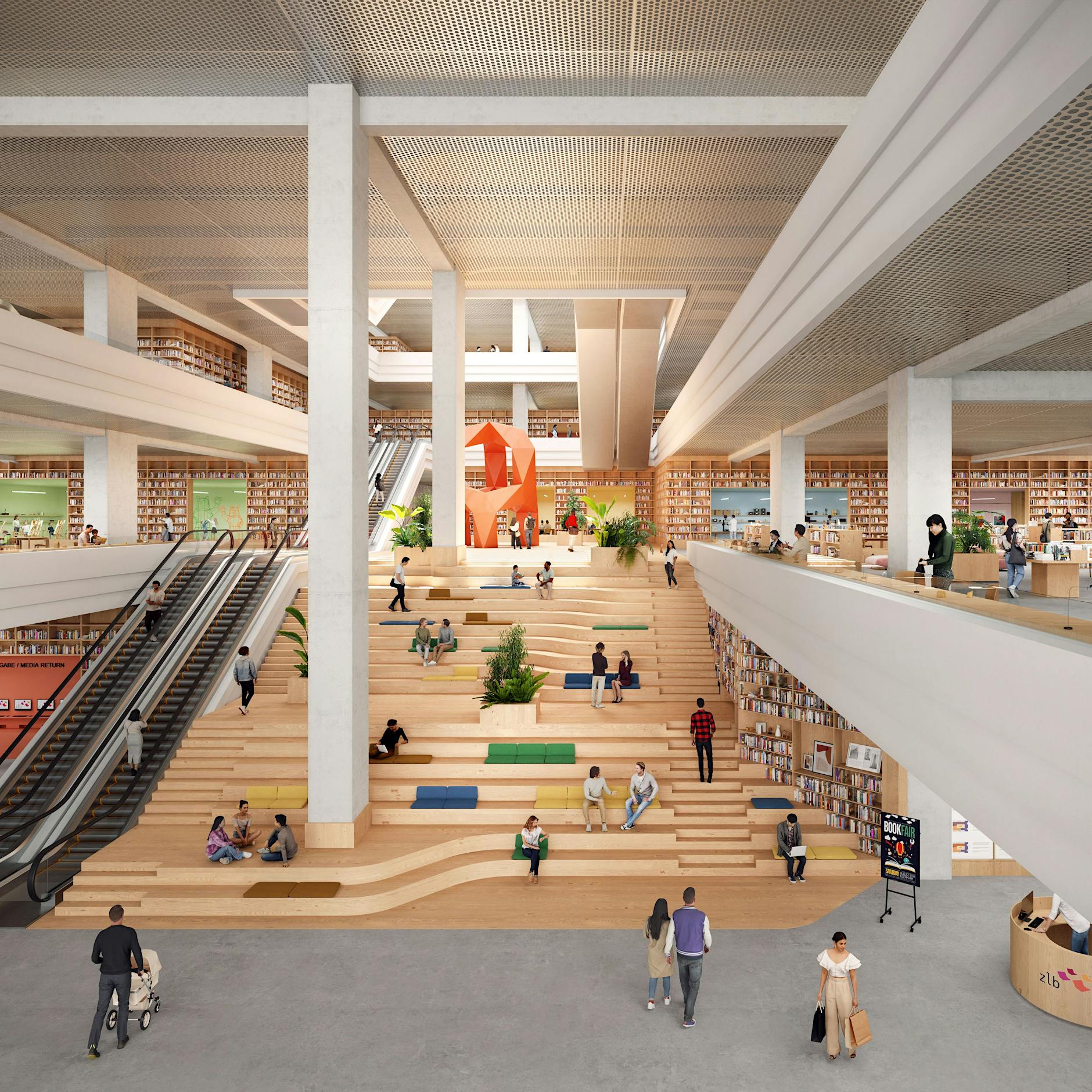 Zukunft am Alex: Das sind die ersten Blicke in die neue Kaufhaus-Bibliothek