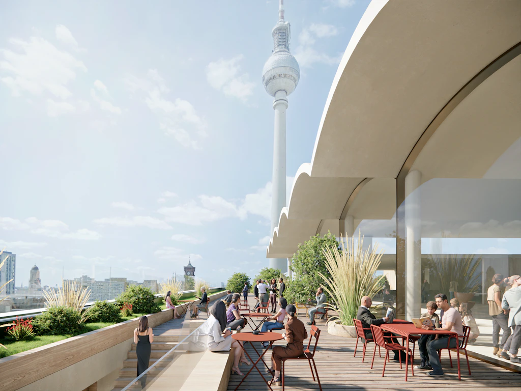 Das Kaufhaus am Alex als Bibliothek: Auf dem Dach soll es Restaurants und Cafés geben.