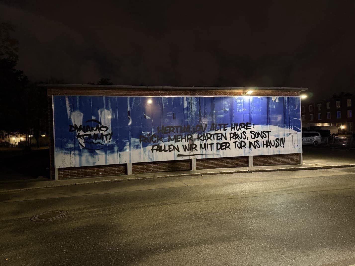 Dresden-Fans wüten mit Schmierattacke: „Hertha, du alte Hure!“