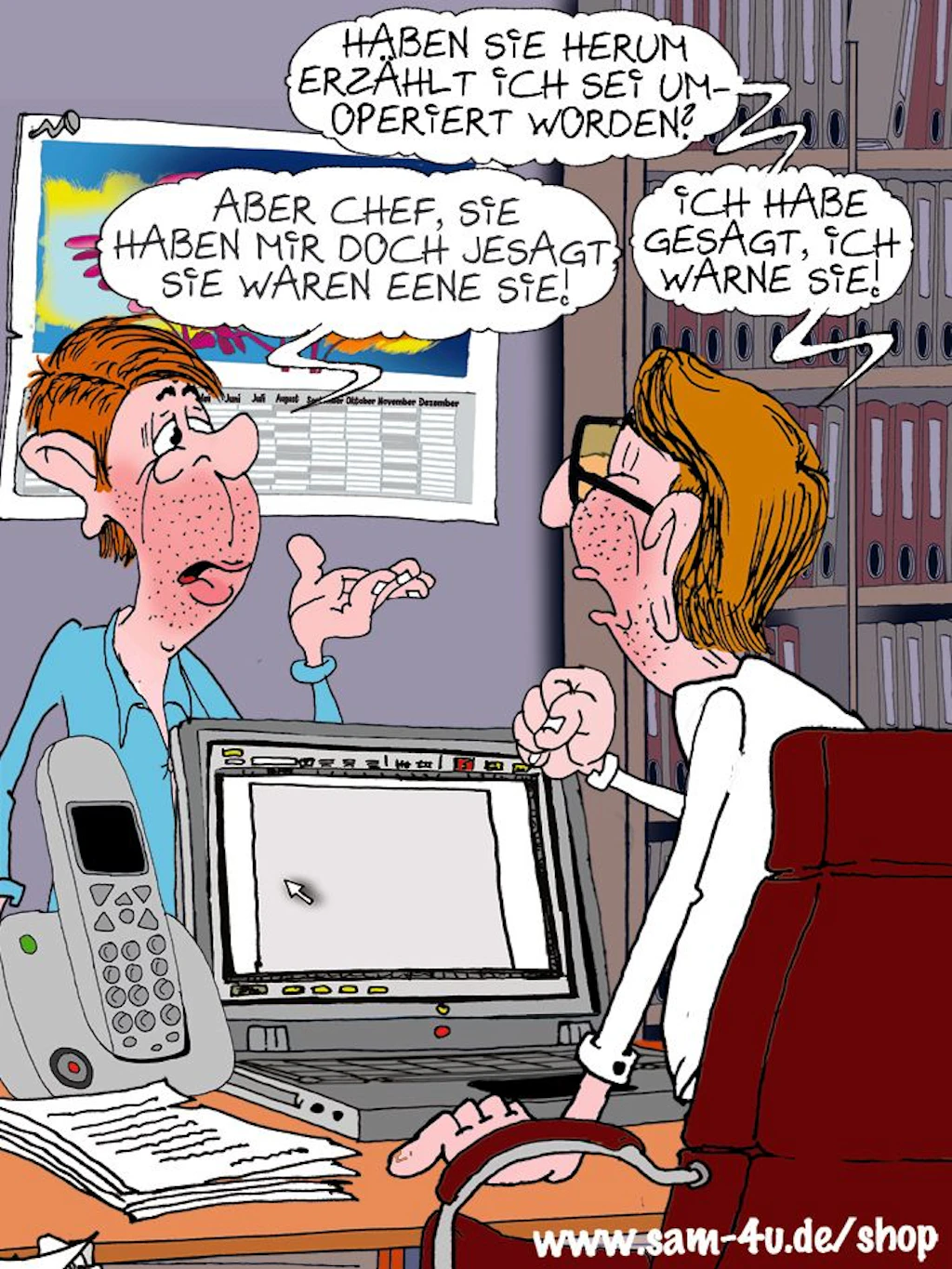 Der Cartoon des Tages kommt auch am Sonntag von unserem Zeichner Sam Paff aus Berlin - er bringt Sie mit seinem Berliner Humor in unserer Rubrik Witz des Tages jeden Tag zum Schmunzeln.