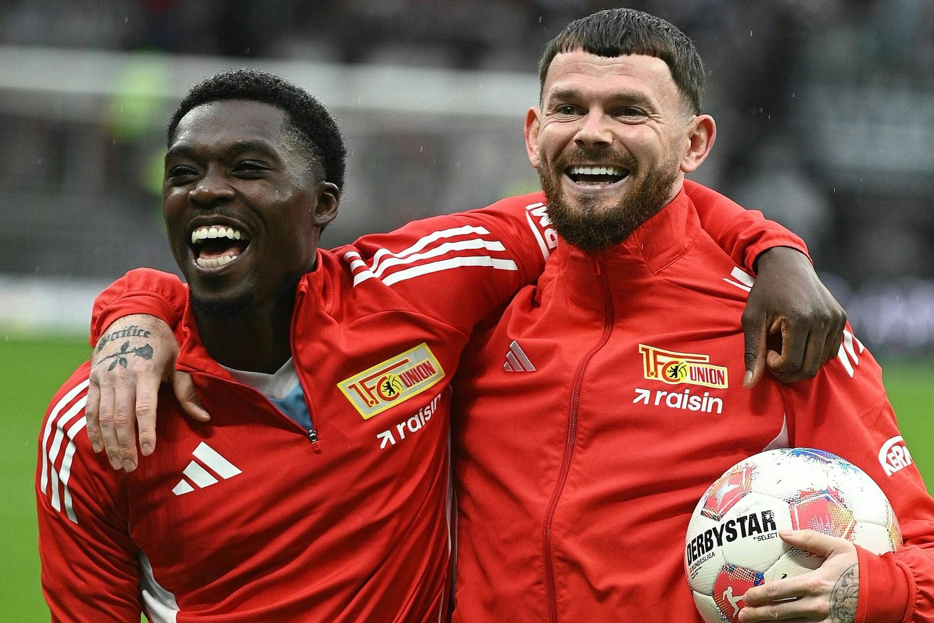 Derrick Köhn (l.) und Oliver Burke treffen am Freitag mit dem 1. FC Union Berlin auf ihren ehemaligen Arbeitgeber.