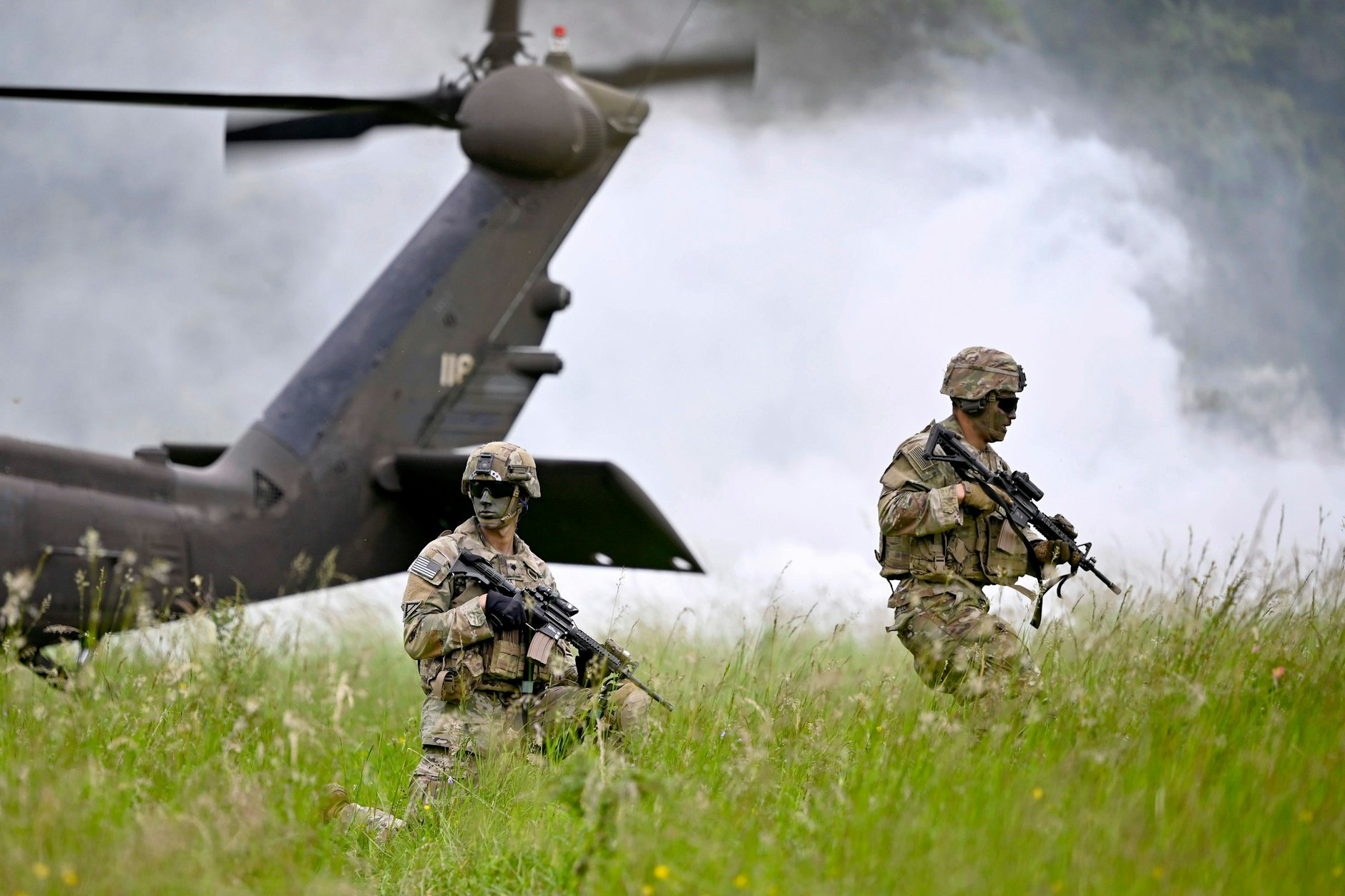 US-Soldaten nehmen an einer Truppenübung in Deutschland teil.