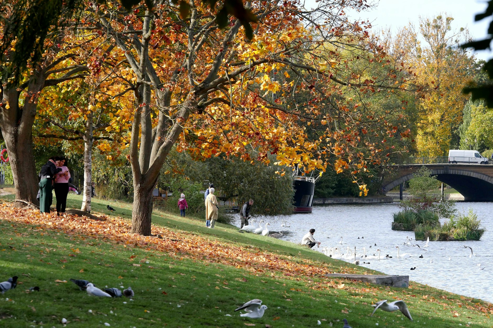 Goldener Oktober am Urbanhafen.