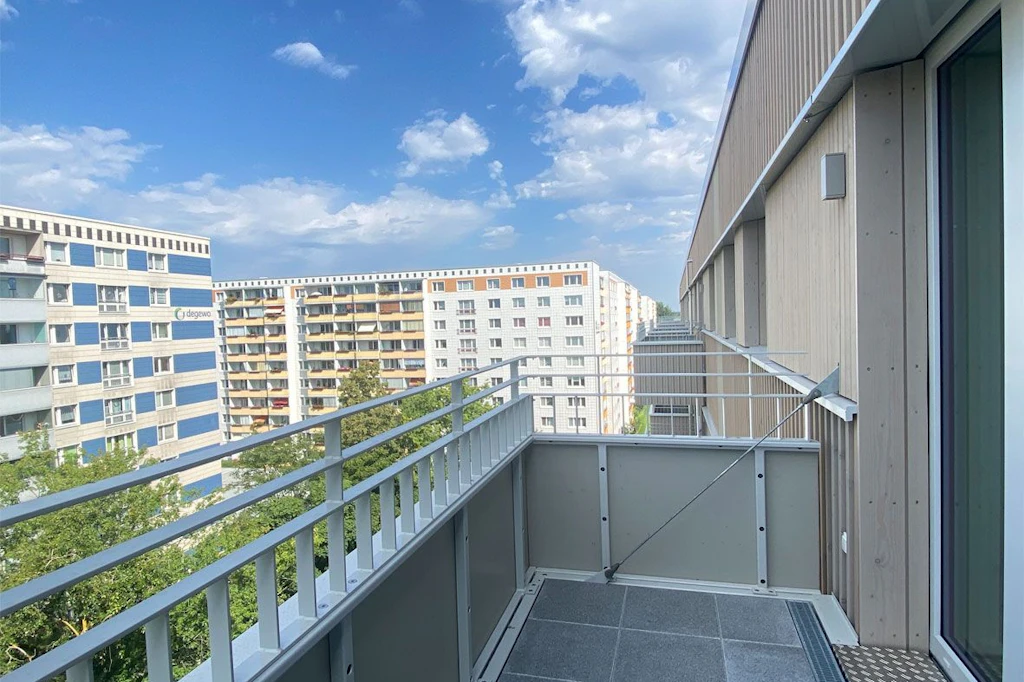Blick vom Balkon des Klimahauses in Köpenick.