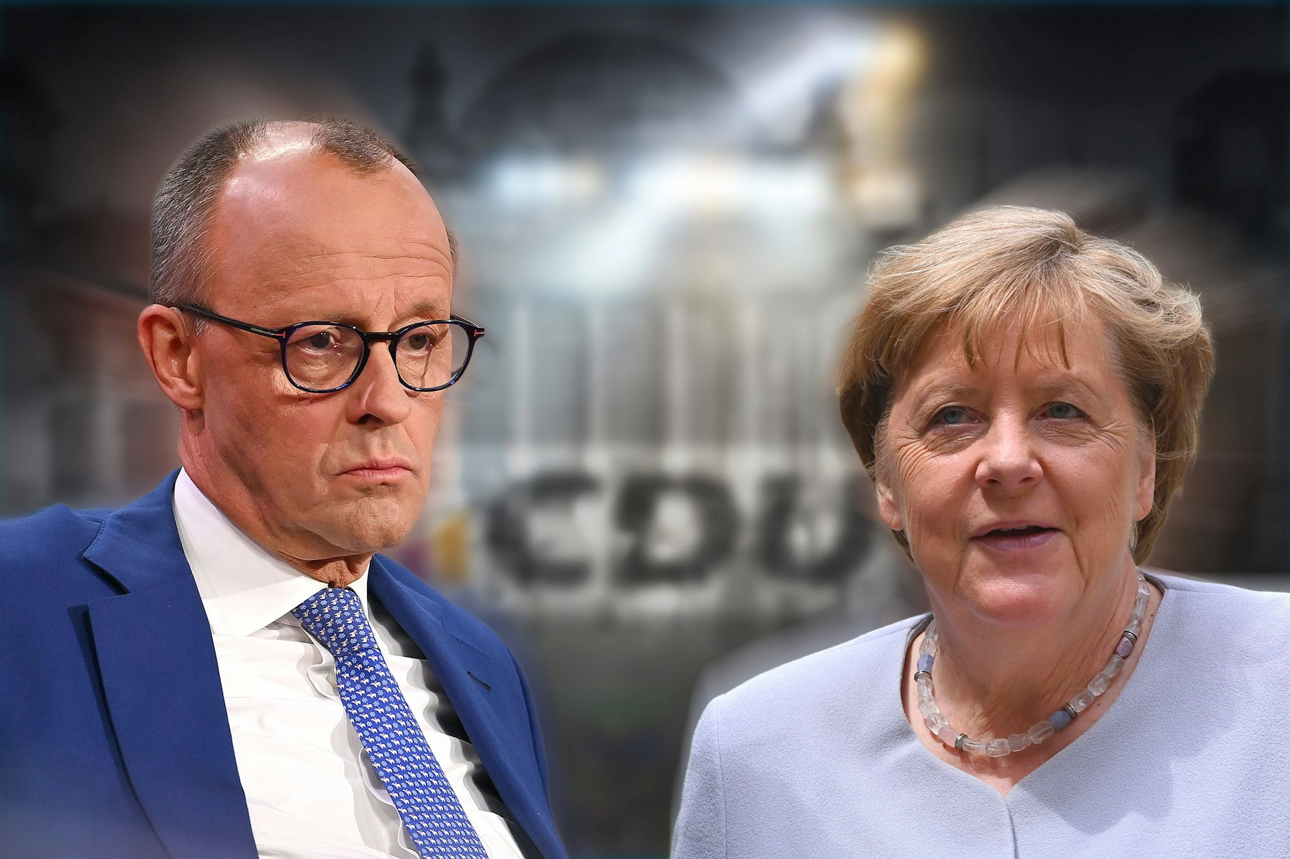 Friedrich Merz und Angela Merkel