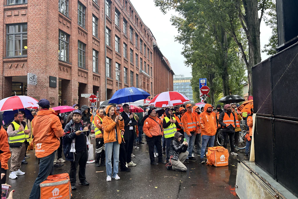 Demonstration bei Lieferando