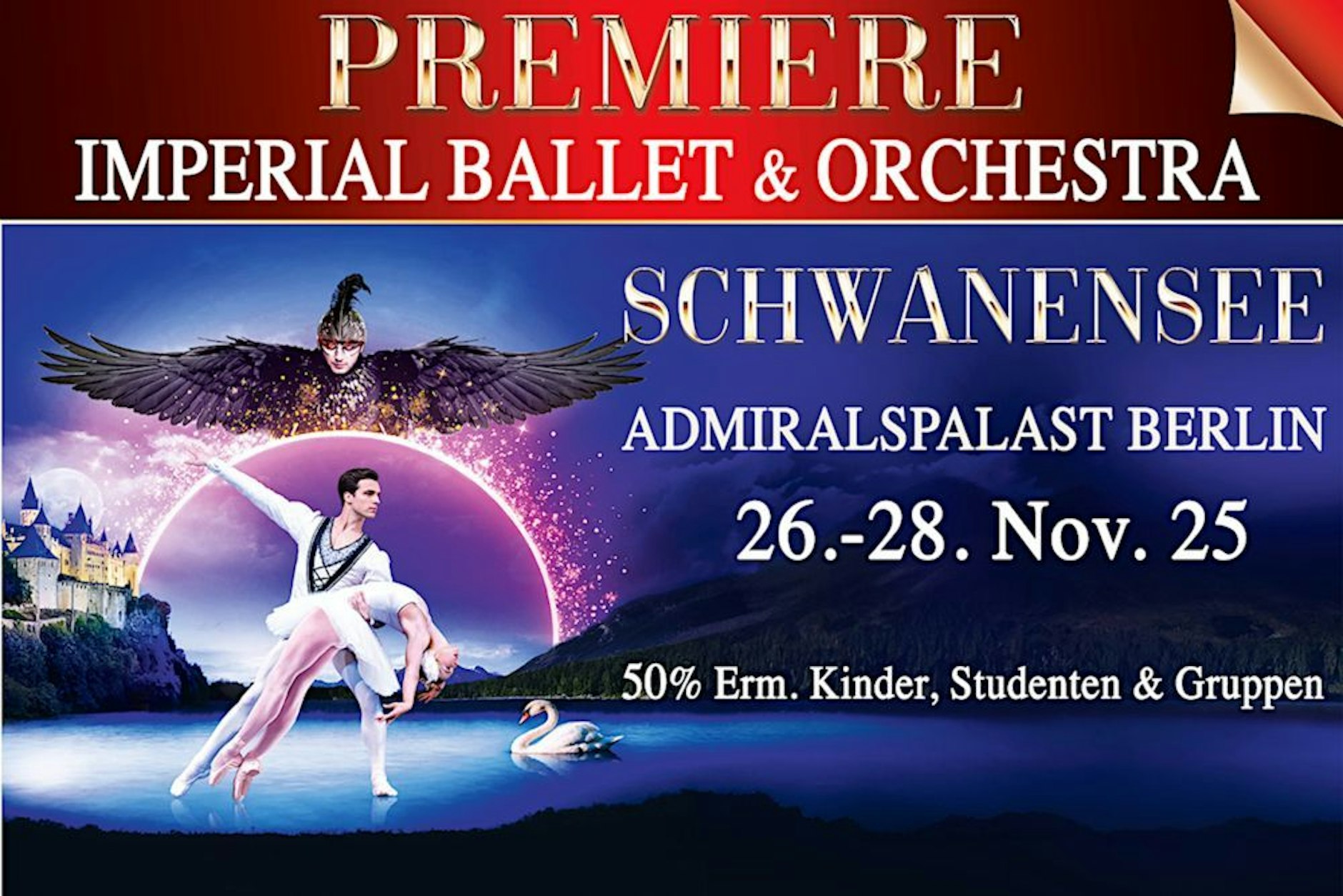 Liebe, Verrat und Erlösung: die Magie des berühmten Balletts „Schwanensee“. Erleben Sie einen unvergesslichen Abend voll Anmut, Eleganz und Leidenschaft.
