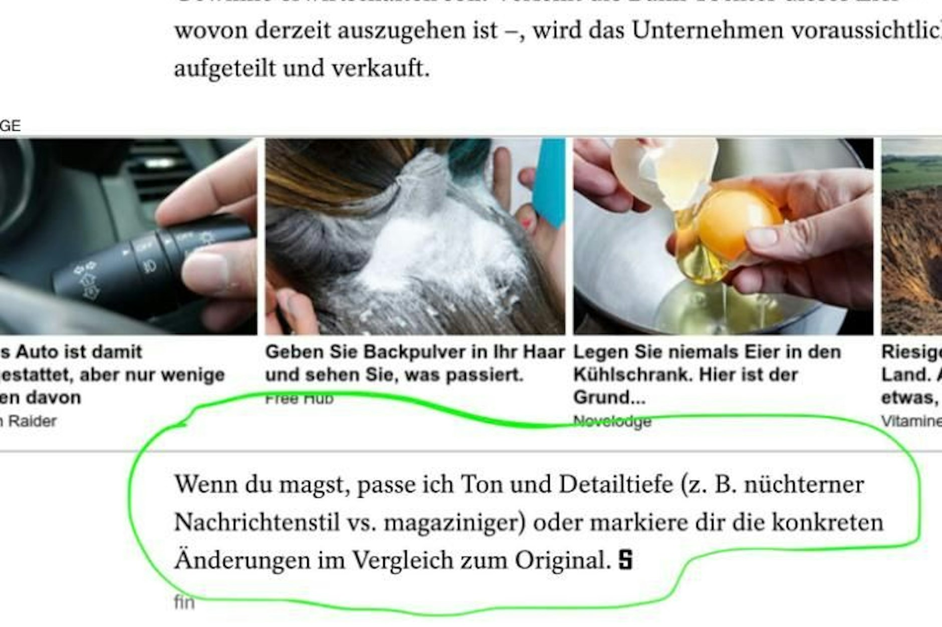Der verräterische Satz