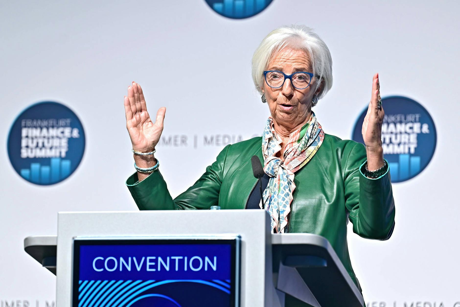 Ein Lippenbekenntnis? Christine Lagarde setzte sich auf dem Finanzgipfel der Weimer Media Group in Frankfurt für eine Kapitalmarktunion ein.