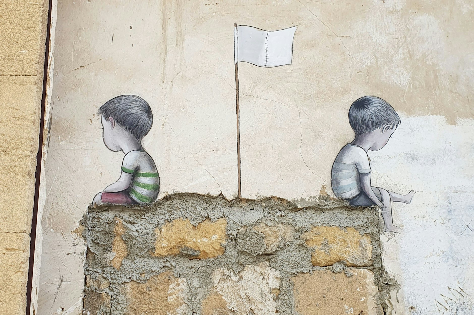 Symbolbild für die Teilung an einer Wand im zyprischen Nikosia.