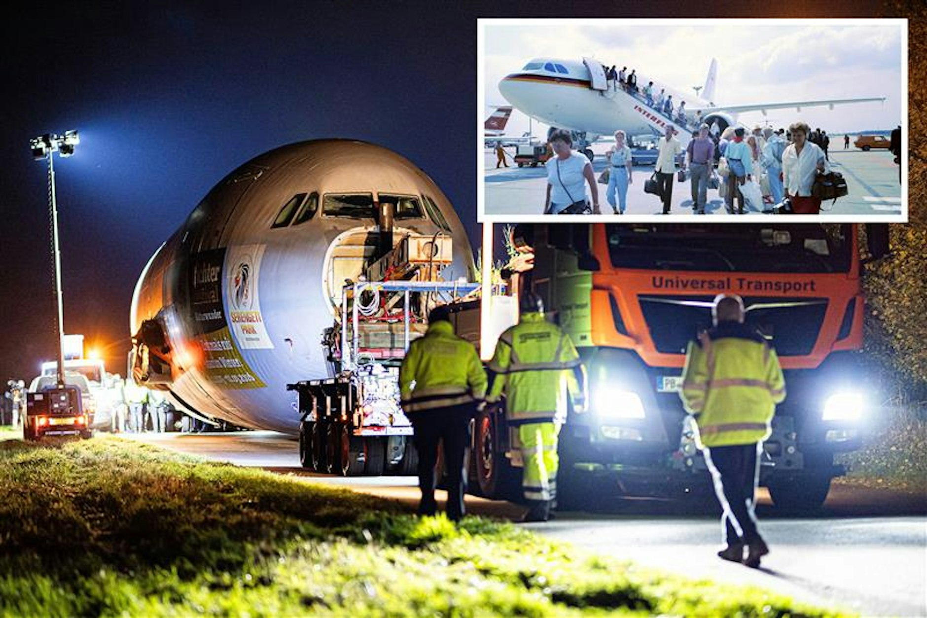 Dieser A310 war 1989 auf dem Flughafen Berlin-Schönefeld der Star der DDR-Fluggesellschaft Interflug: 36 Jahre später landet er nun im Westen, soll ein Restaurant im Serengeti-Park werden.