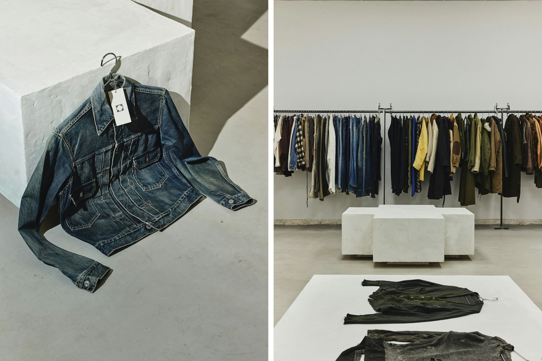 In minimalistischer Manier: Secondhand-Stücke in gedämpfter Farbpalette.