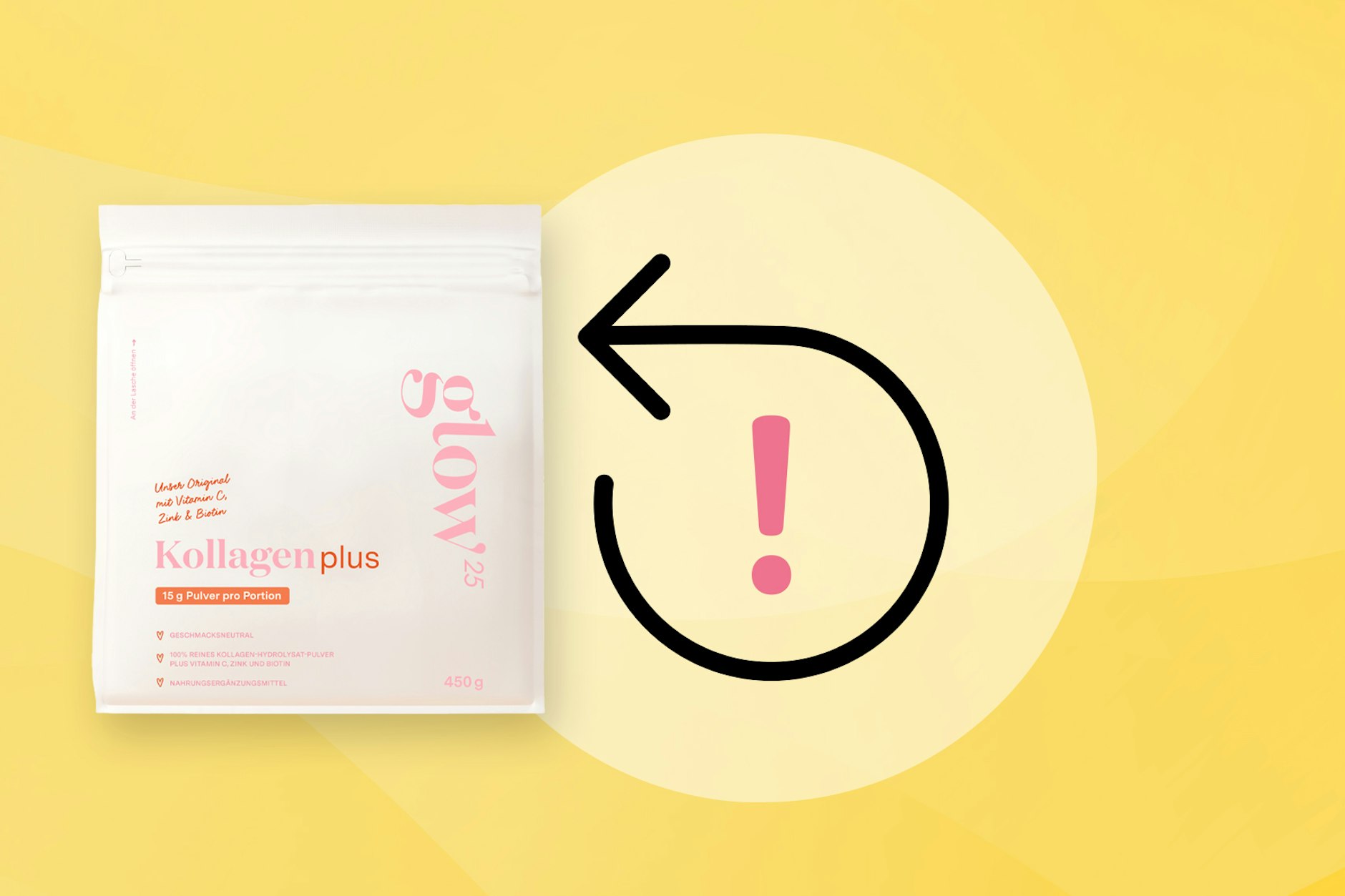 Einige Chargen des Nahrungsergänzungsmittel „Glow25 Kollagen Plus 450 g“ sollen nicht verzehrt werden.