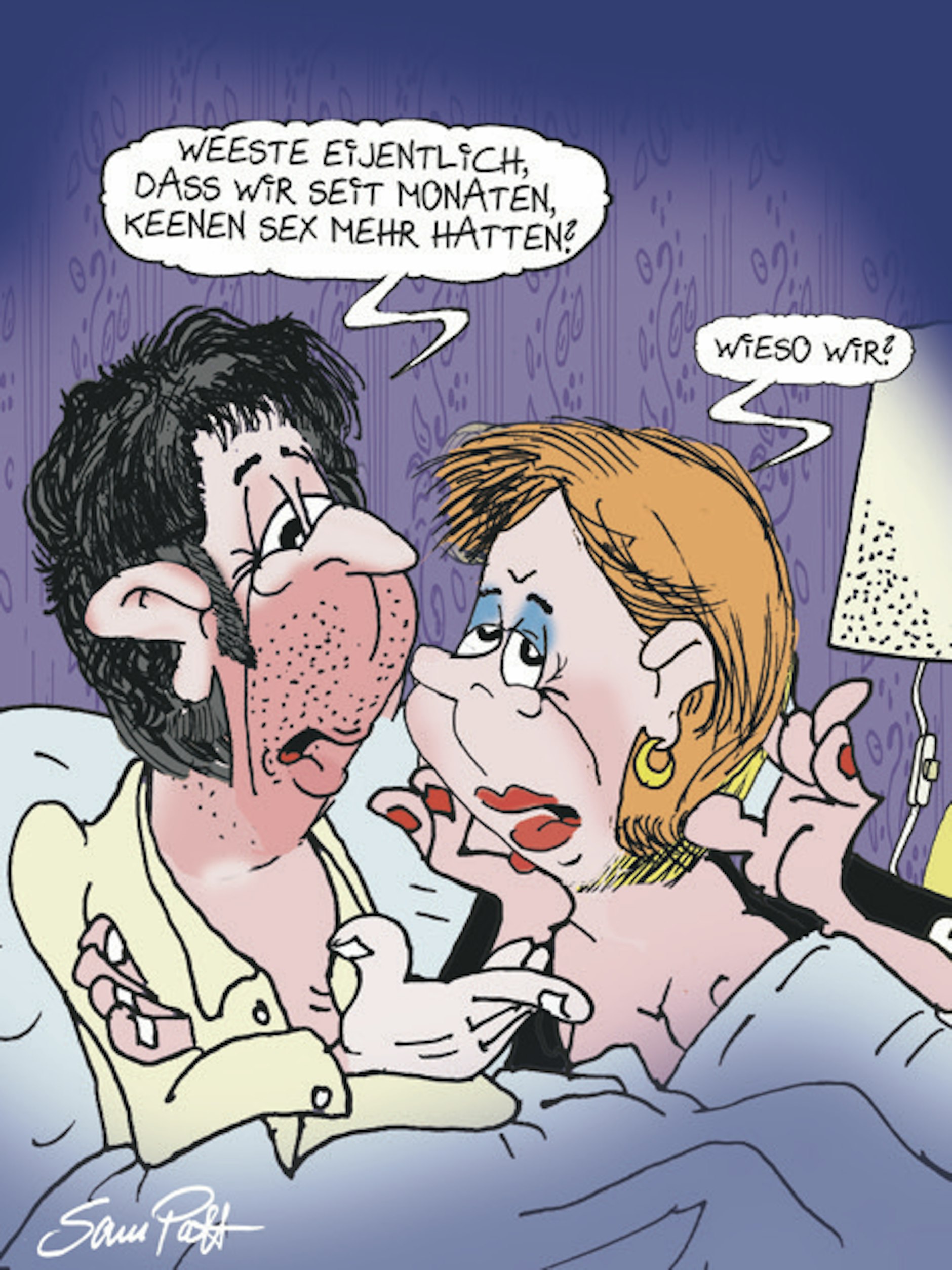 Der Cartoon des Tages kommt auch heute von unserem Zeichner Sam Paff aus Berlin.