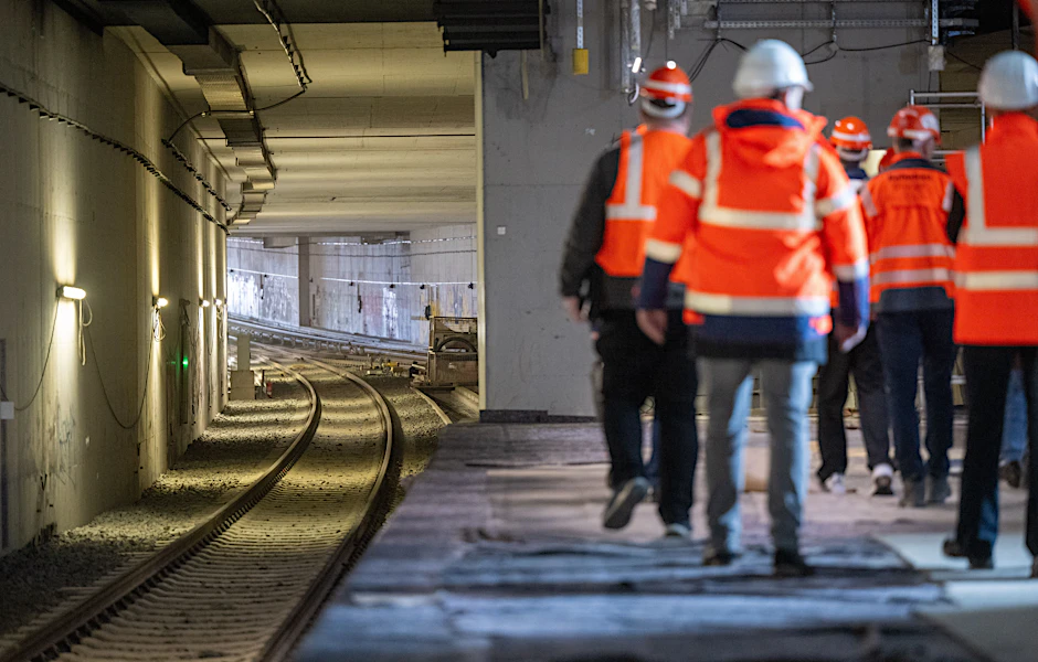 Hier sieht man einen Tunnel der neuen Linie S15 am Hauptbahnhof.