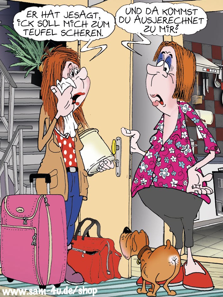 In unserer Rubrik Witz des Tages gibt es jeden Tag den Cartoon des Tages von unserem Zeichner Sam Paff aus Berlin.