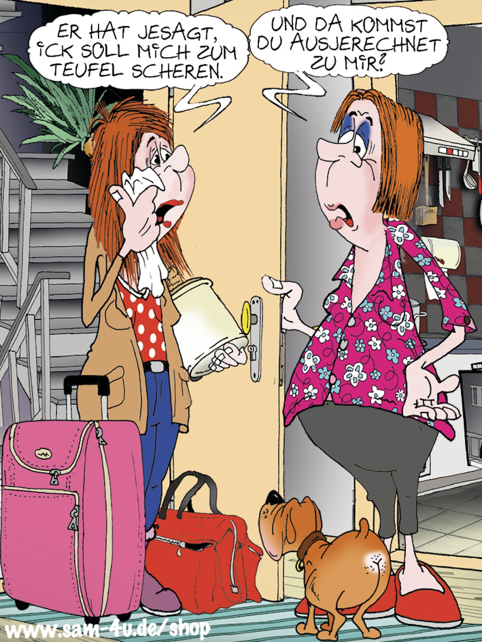 In unserer Rubrik Witz des Tages gibt es jeden Tag den Cartoon des Tages von unserem Zeichner Sam Paff aus Berlin.