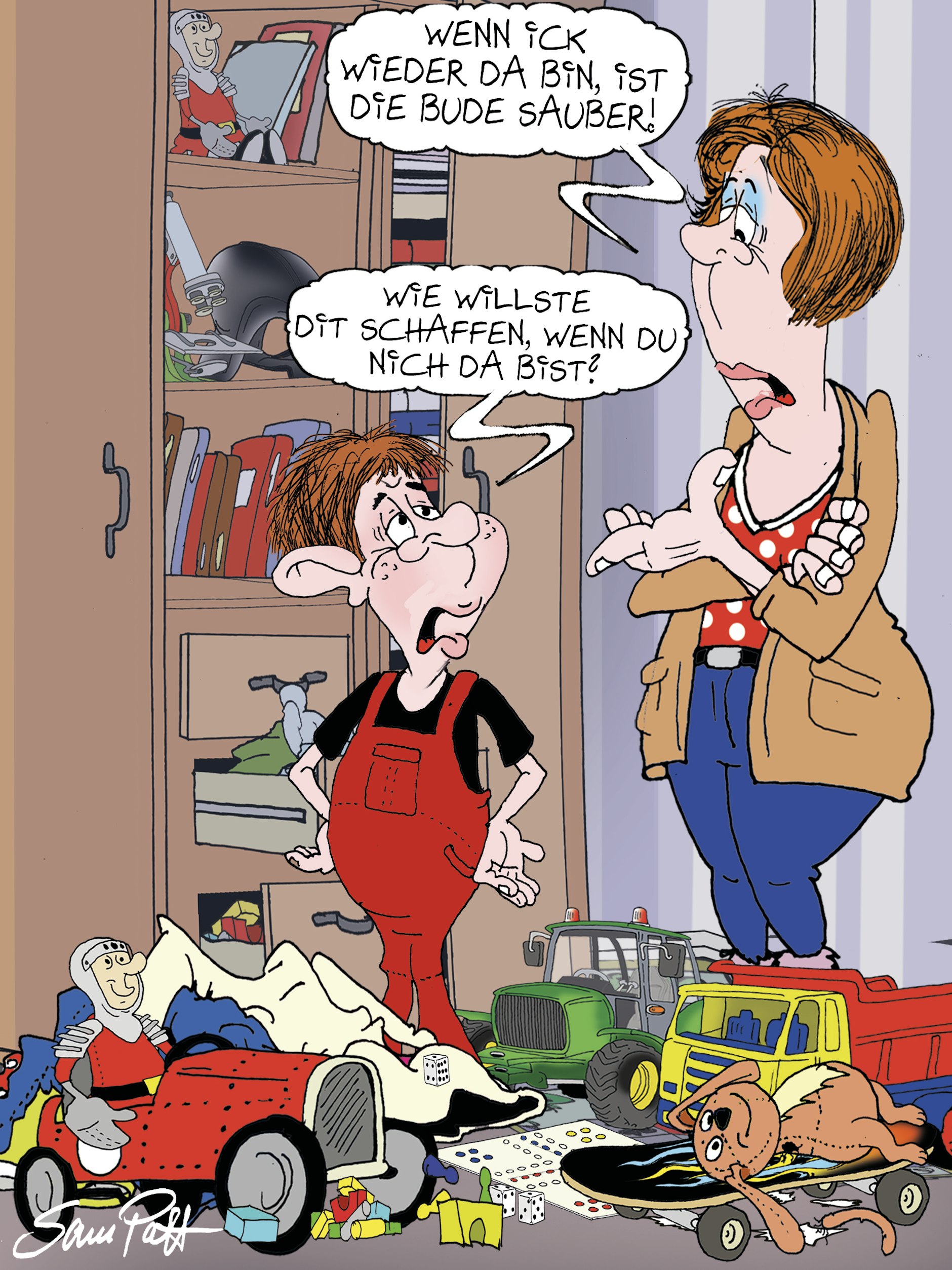 Der Cartoon des Tages kommt auch heute von unserem Zeichner Sam Paff aus Berlin.