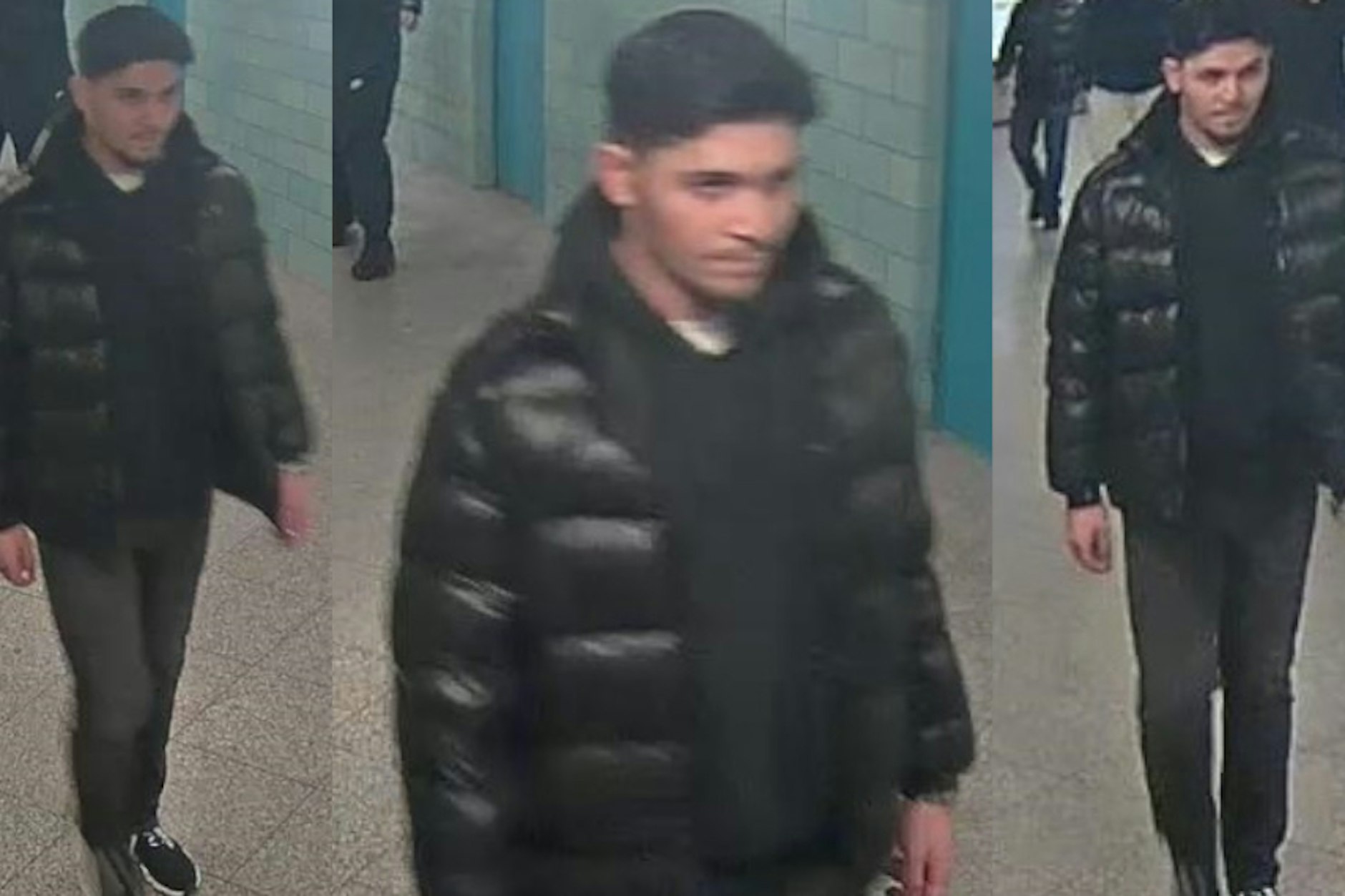 Mit Bildern einer Überwachungskamera sucht die Polizei nach diesem Mann, der am U-Bahnhof Alexanderplatz einen 19-Jährigen ins Krankenhaus prügelte.