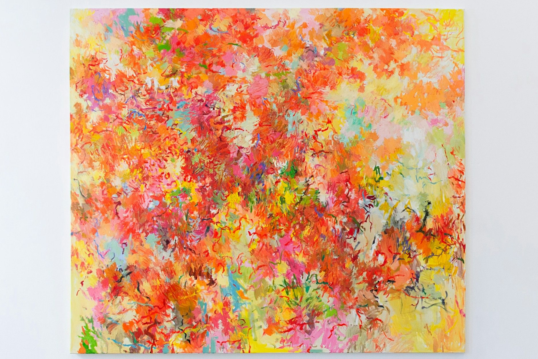 Uwe Kowski:&nbsp;„21.38“, Öl/Leinwand, 2025 (Sommer in einer fiktiven Landschaft)