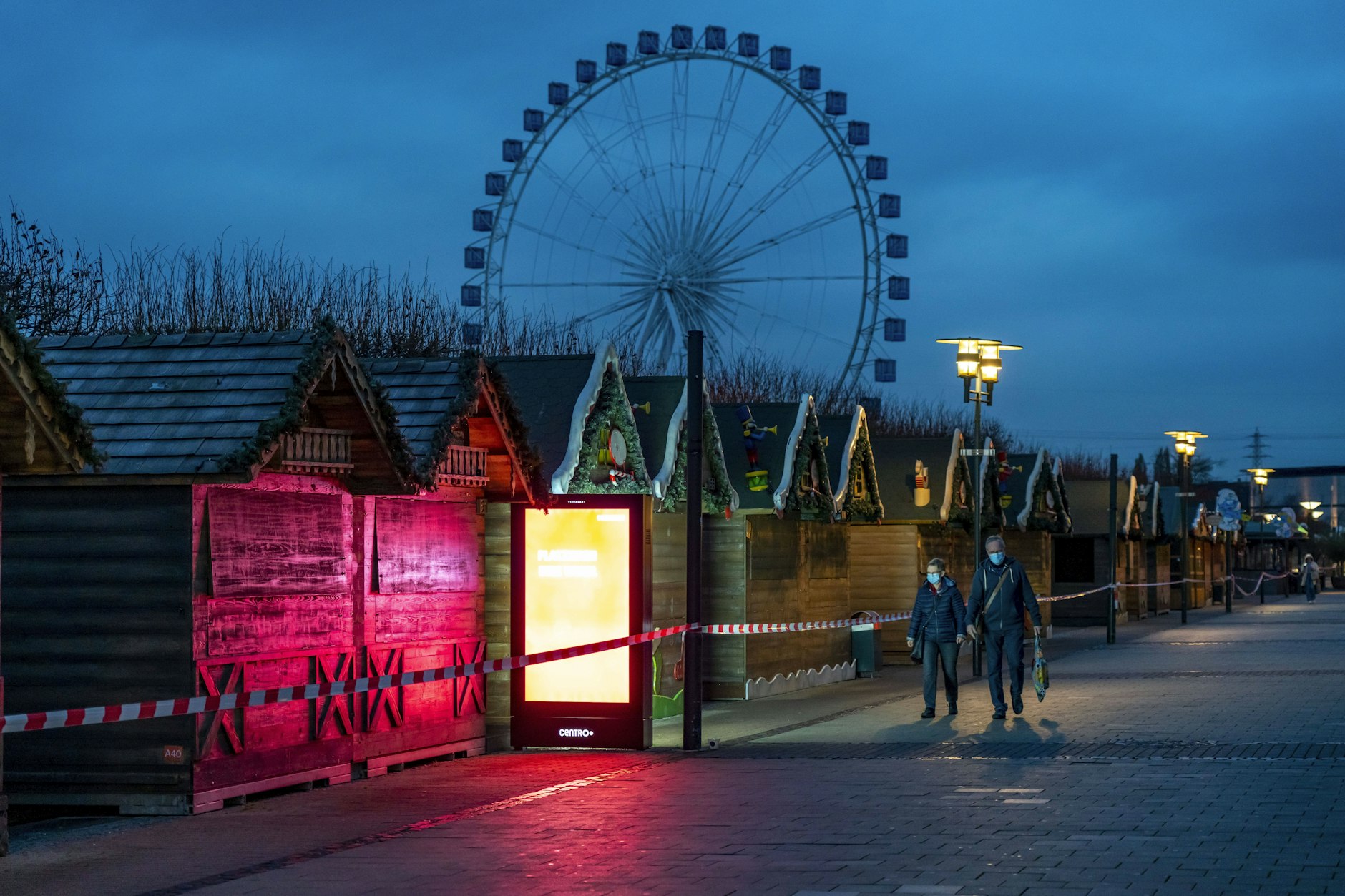 Ein Weihnachtsmarkt, geschlossen im Lockdown